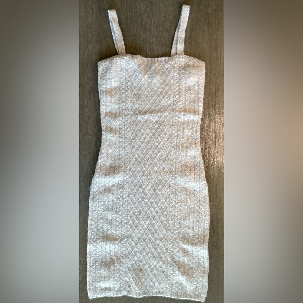House Of Harlow Grey Cable Knit Mini Dress Small